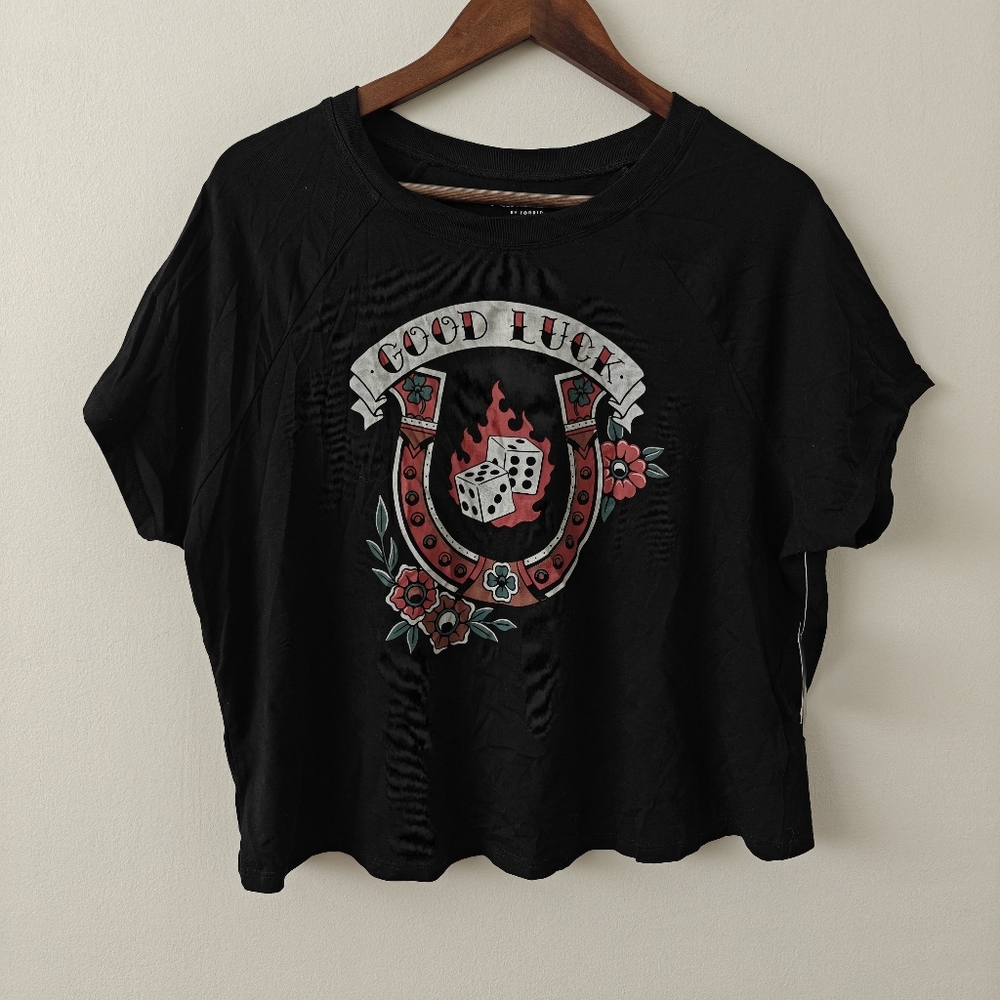 Torrid Black 'Good Luck' Graphic Tee